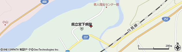福島県三島町（大沼郡）宮下（水尻）周辺の地図