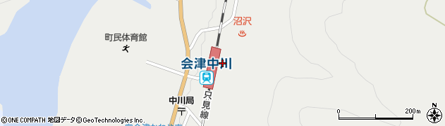 会津中川駅周辺の地図