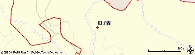 福島県田村市船引町荒和田（田子森）周辺の地図