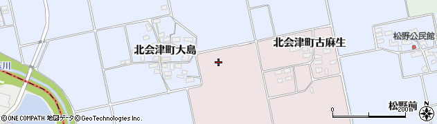 福島県会津若松市北会津町古麻生（宮ノ腰）周辺の地図