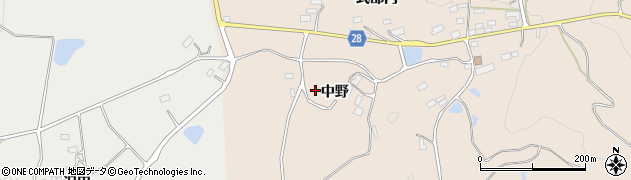 福島県郡山市西田町土棚（中野）周辺の地図