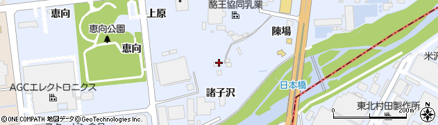福島県本宮市荒井（諸子沢）周辺の地図