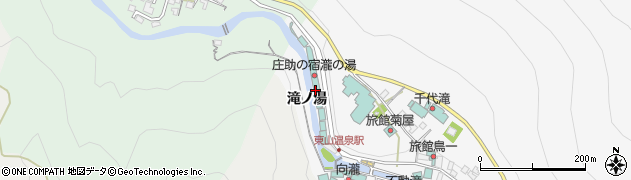 福島県会津若松市東山町大字湯本（滝ノ湯）周辺の地図