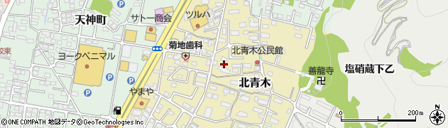 福島県会津若松市北青木周辺の地図