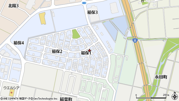 〒940-0877 新潟県長岡市稲保の地図