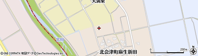 福島県会津若松市北会津町麻生新田（新田北）周辺の地図