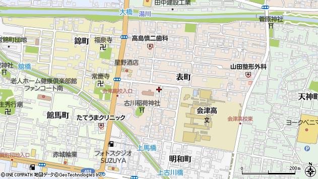 〒965-0831 福島県会津若松市表町の地図