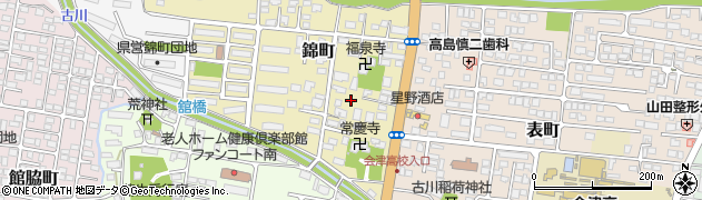 福島県会津若松市錦町周辺の地図