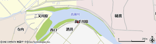 福島県浪江町（双葉郡）酒井（菰手川原）周辺の地図