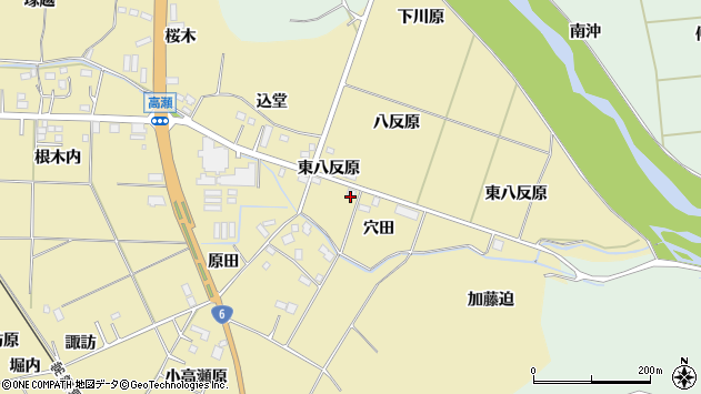 〒979-1525 福島県双葉郡浪江町高瀬の地図