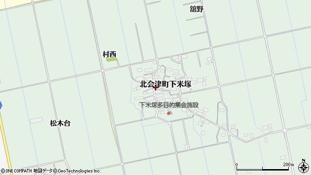 〒969-6185 福島県会津若松市北会津町下米塚の地図