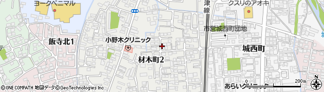 福島県会津若松市材木町2丁目周辺の地図