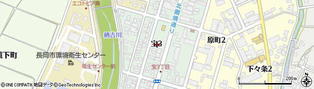 新潟県長岡市宝3丁目周辺の地図