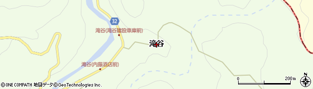 福島県三島町（大沼郡）滝谷周辺の地図