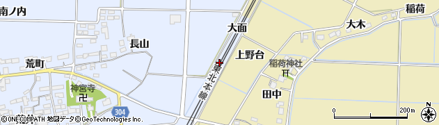 福島県本宮市荒井大面周辺の地図
