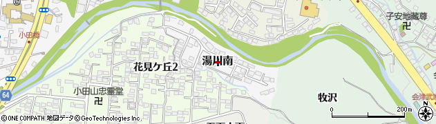 福島県会津若松市湯川南周辺の地図