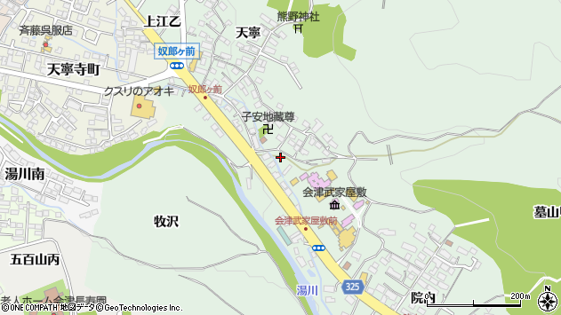 〒965-0813 福島県会津若松市東山町石山の地図