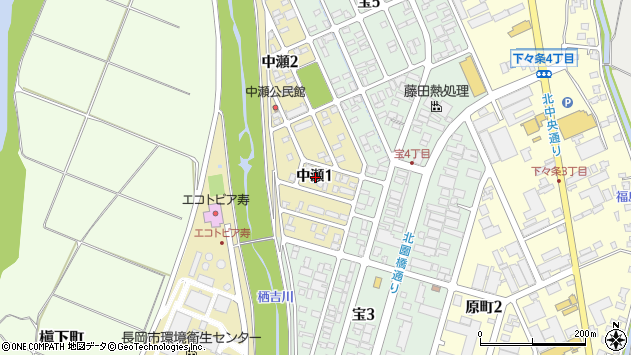 〒940-0017 新潟県長岡市中瀬の地図