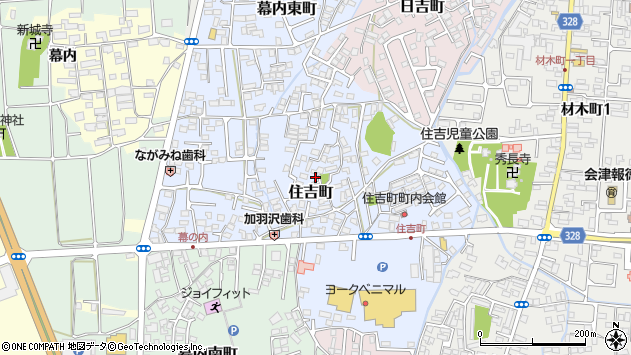 〒965-0855 福島県会津若松市住吉町の地図