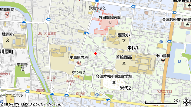 〒965-0875 福島県会津若松市米代の地図