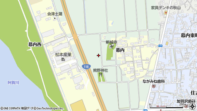 〒965-0859 福島県会津若松市神指町幕内の地図