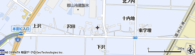 福島県本宮市荒井沢田周辺の地図