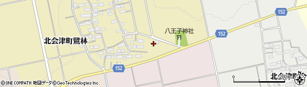 福島県会津若松市北会津町鷺林舘岸周辺の地図
