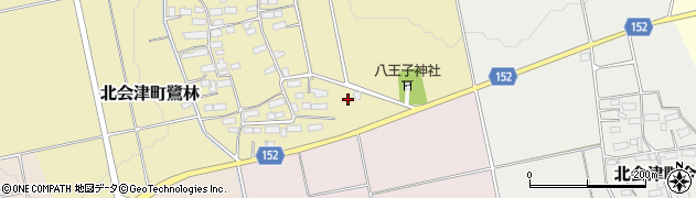 福島県会津若松市北会津町鷺林（舘岸）周辺の地図