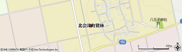 福島県会津若松市北会津町鷺林周辺の地図