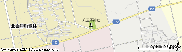 福島県会津若松市北会津町鷺林（村東）周辺の地図