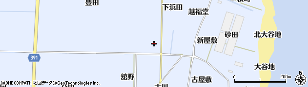 福島県浪江町（双葉郡）棚塩（下浜田）周辺の地図