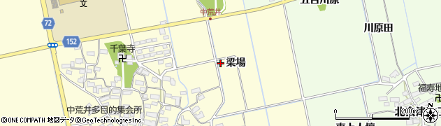 福島県会津若松市北会津町中荒井（梁場）周辺の地図