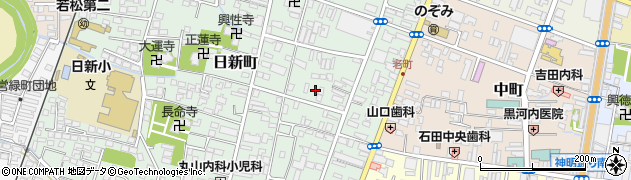 福島県会津若松市日新町周辺の地図