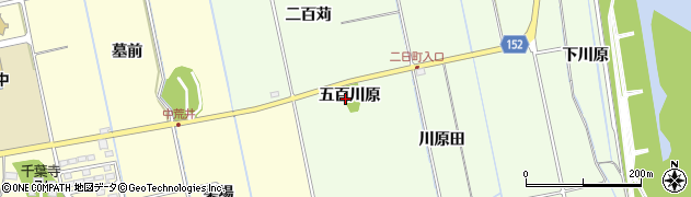 福島県会津若松市北会津町二日町（五百川原）周辺の地図