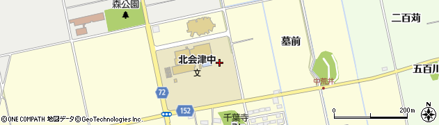 福島県会津若松市北会津町中荒井（山道）周辺の地図