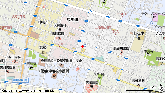 〒965-0034 福島県会津若松市上町の地図