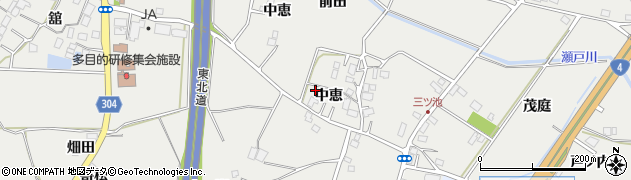 福島県本宮市青田中恵周辺の地図
