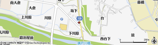 福島県浪江町（双葉郡）西台（下川原）周辺の地図