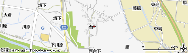 福島県浪江町（双葉郡）西台周辺の地図