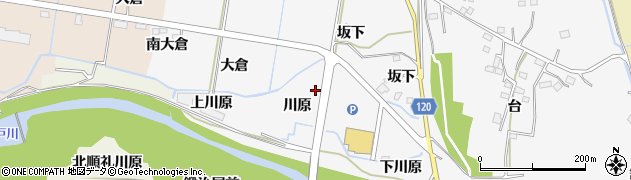 福島県浪江町（双葉郡）西台（川原）周辺の地図