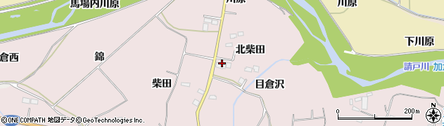 福島県浪江町（双葉郡）加倉（北柴田）周辺の地図