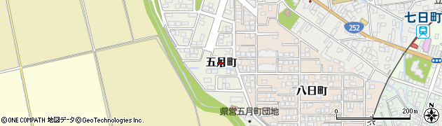 福島県会津若松市五月町周辺の地図