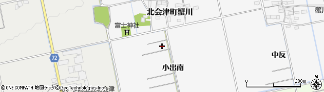 福島県会津若松市北会津町蟹川（小出南）周辺の地図