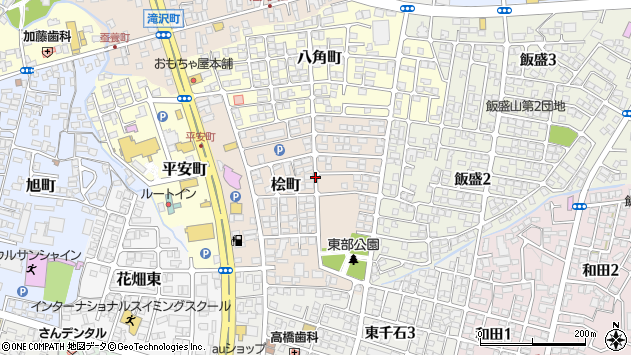 〒965-0008 福島県会津若松市桧町の地図
