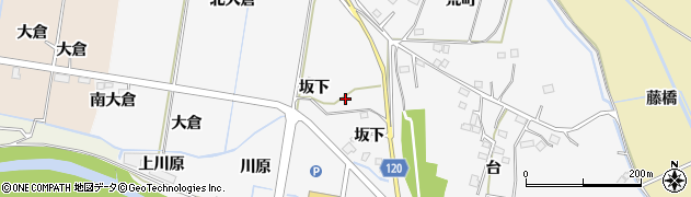福島県浪江町（双葉郡）西台（北大倉）周辺の地図