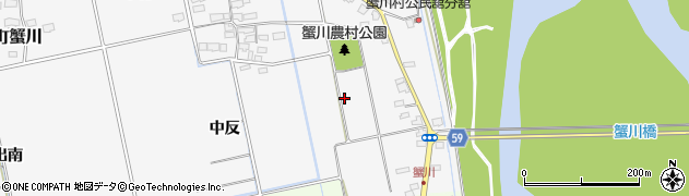 福島県会津若松市北会津町蟹川周辺の地図