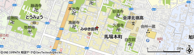 福島県会津若松市馬場本町周辺の地図