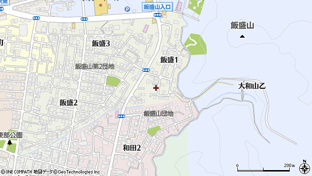 〒965-0007 福島県会津若松市飯盛の地図