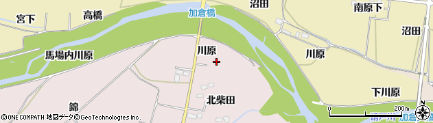 福島県浪江町（双葉郡）加倉（川原）周辺の地図