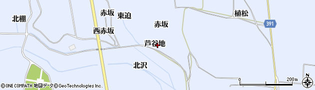 福島県双葉郡浪江町棚塩芦谷地周辺の地図